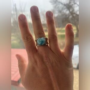 Genuine Larimar Sterling Silver Ring